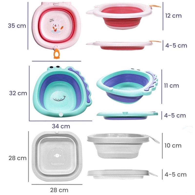 Sugar Baby Foldable Baby Wash Basin/Ember Lipat/Baskom Lipat Serbaguna Sugarbaby Baskom