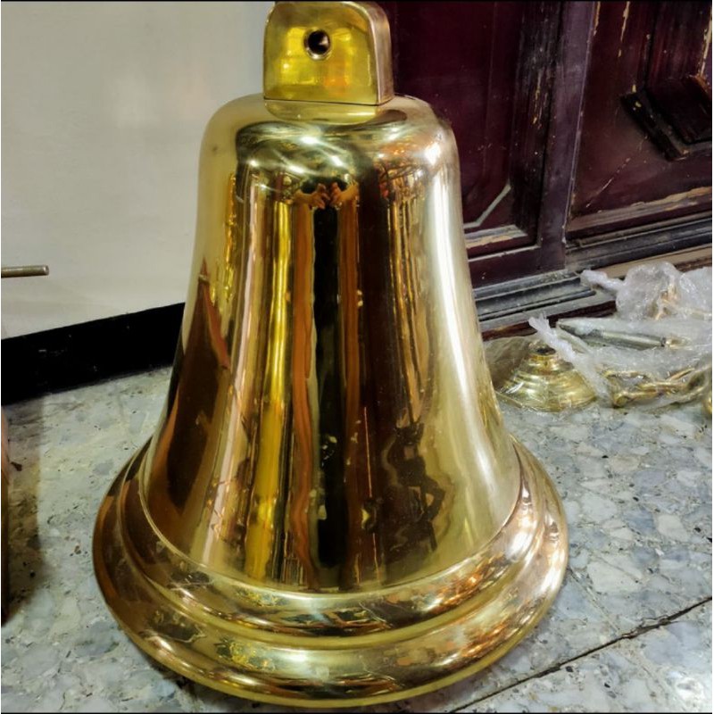 Kerajinan - bel lonceng rantai kuningan 40 cm / lonceng kuningan besar