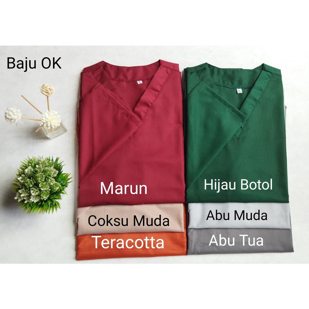 Baju Ok Oka Dokter Perawat Petugas medis Lengan Panjang POLOS Toyobo Original  FREE BORDIR Nama 1 baris PART 3