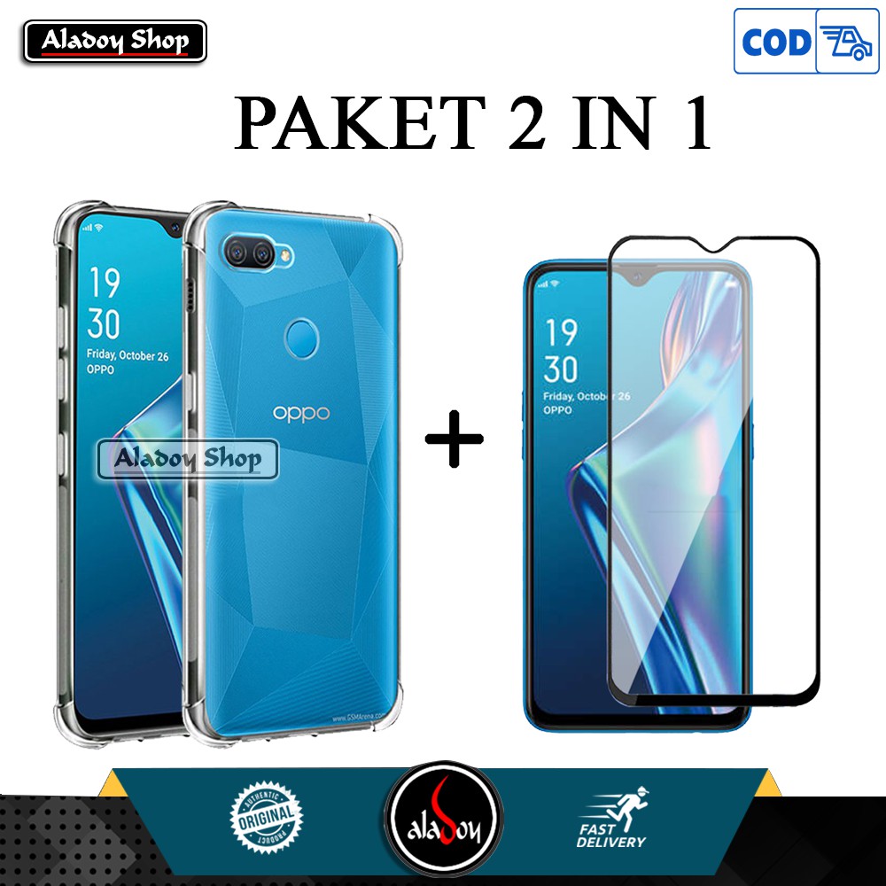 Case Oppo A12 Ultrathin SOft Case Anti Crack Casing Free Tempered Glass Full Cover