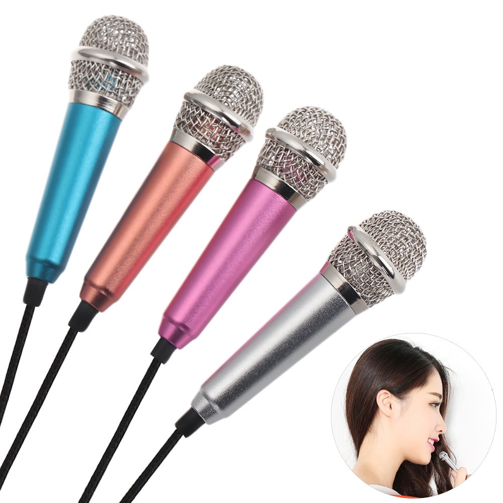 New Mini Microphone Notebook Stereo Speaker Portable Singing Cell Phone 3.5mm With  Headphone