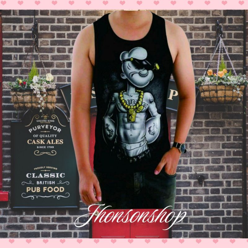 kaos singlet DISTRO/T-SHIRT Catton Combat. buat pria