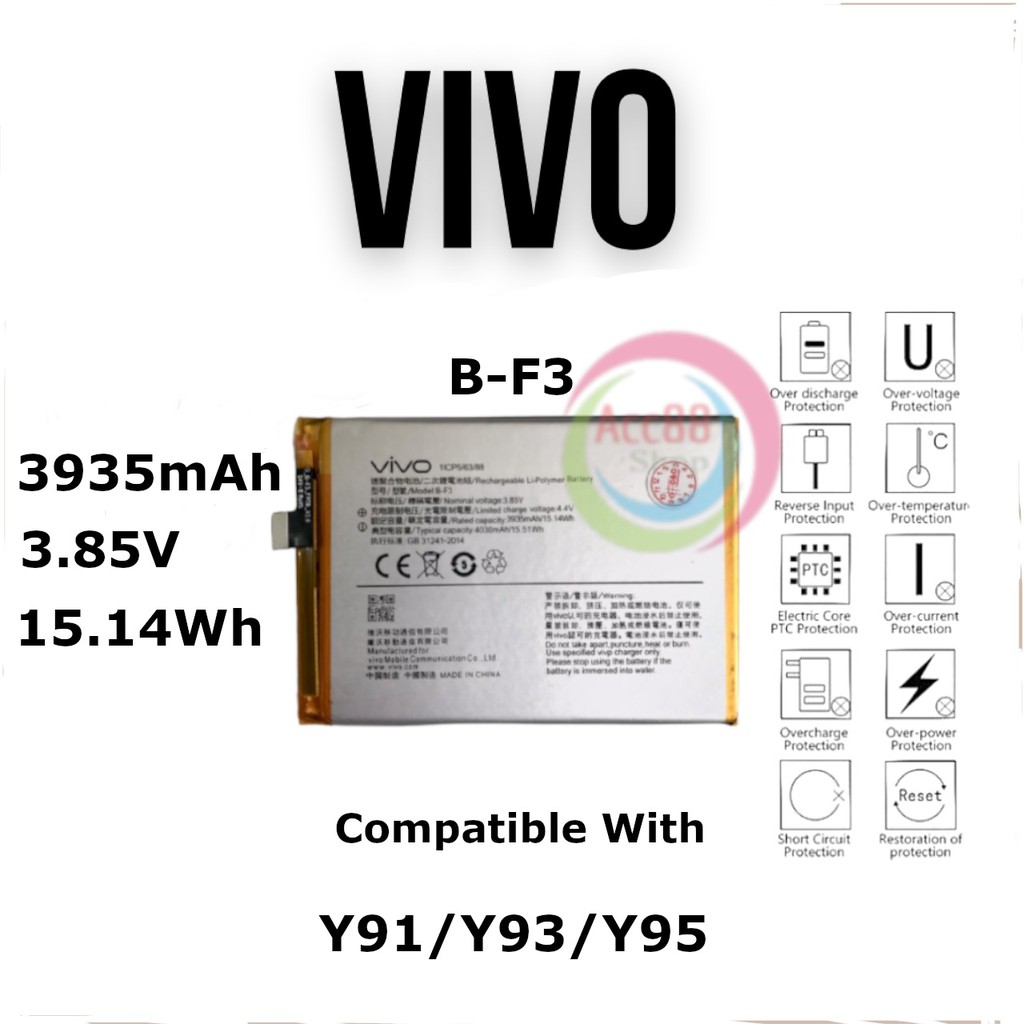 Batre Baterai Battery Original Vivo B-F3 Y91 Y93 Y95 BF3