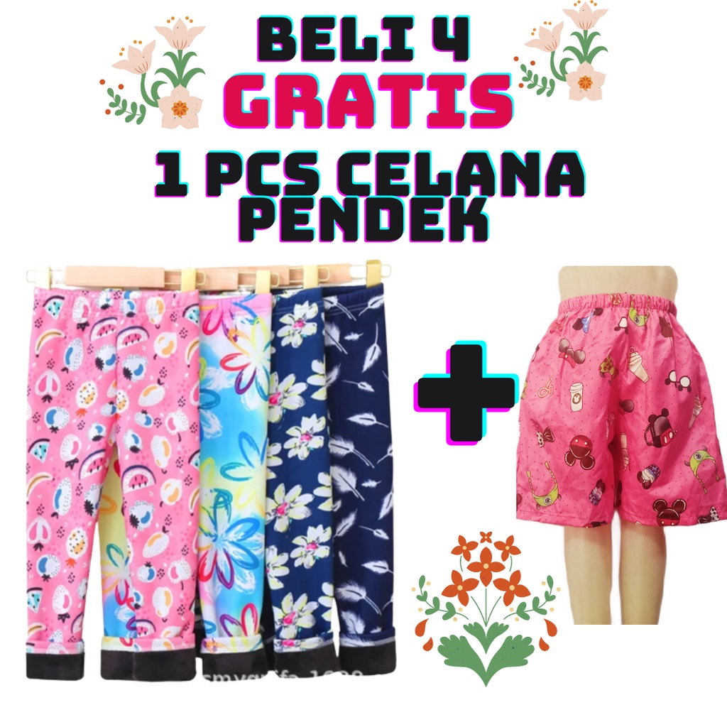 PROMO HEMAT BELI LEGGING ANAK GRATIS CELANA PENDEK KARAKTER