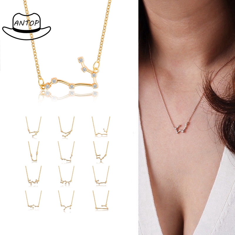 Antop！COD Lucky 12 Constellation Kalung Guardian Necklace Ulang Tahun Hadiah Hari Valentine