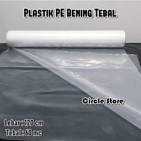Plastik Cor PE Bening Tebal /Plastik Bening Penutup Debu Meteran 120cm