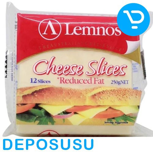 

Keju Rendah Lemak Lembaran isi 12 LEMNOS SLICES REDUCED FAT 250g
