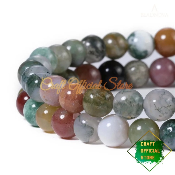 Bahan Gelang Batu Indian Agate 6/8/1.0mm Untuk Craft Dan DIY