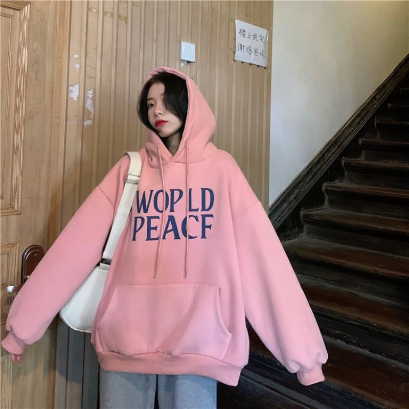 (S - 6XL) Hoodie Jumper BIG SIZE WORLD PEACE Unisex Korean Urban Style Streetwear Jacket Oversize Boy Girl Jumper Jaket Tosca Pink Putih Jumbo S M L XL 2XL XXXL 4L 5L XXXXXXL WOPLD PEACF Dusty Soft Tosca Salem Denim Ulzzang Jaket Jumbo