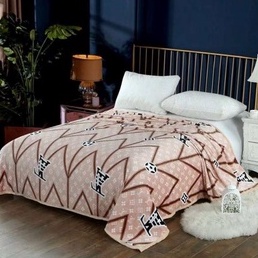 Selimut Bulu Halus 140x190 Motif Dewasa Aesthetic Blanket Termurah Terlaris Berkualitas New Arrival-Bunga Coklat L