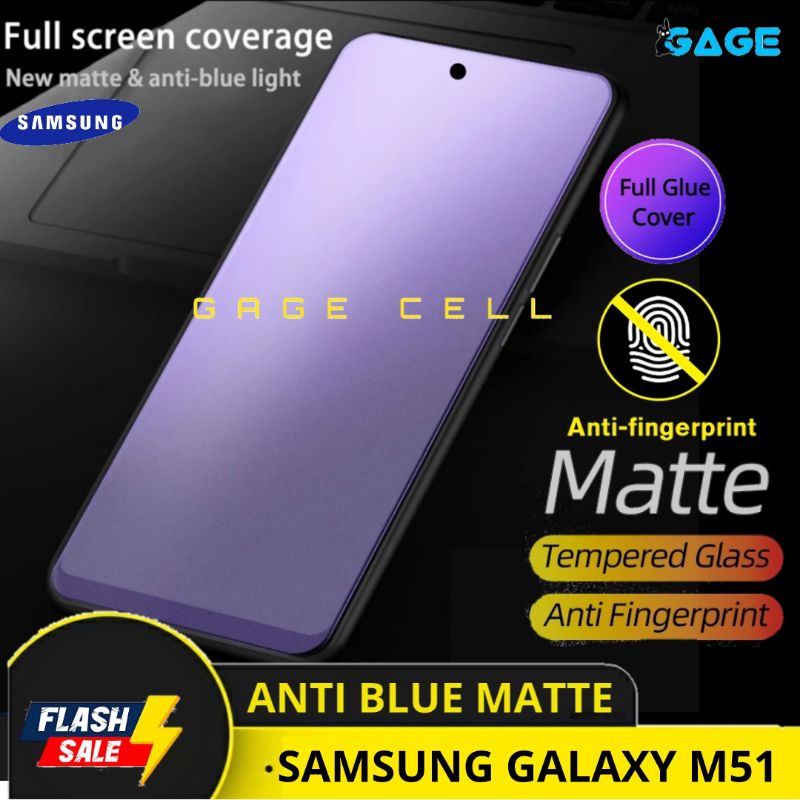 TEMPERED GLASS ANTI BLUE MATTE TG ANTI BLUE MATTE SAMSUNG GALAXY M51 FULL LAYAR SCREEN PROTECTOR