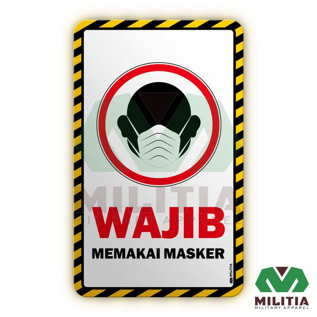 

Stiker Vynil Wajib Masker Covid Corona- Putih