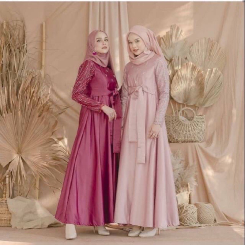 Letha dress / brokat dress / tile dress / kondangan dress / brokat maxy
