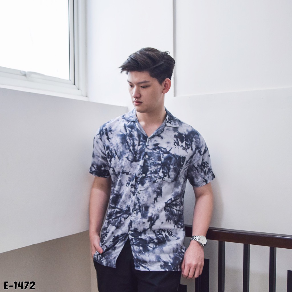 Mensfashionhouse Baju Kemeja Tie Dye Pria Lengan Pendek Kasual Murah Limited Edition