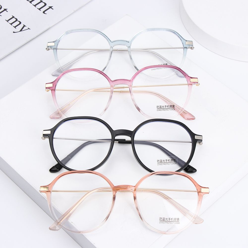 TOP Fashion Anti-UV Blue Rays Glasses Vision Care Eyewear Computer Goggles Portable Ultralight Unisex Transparent Frame Eyeglasses/Multicolor