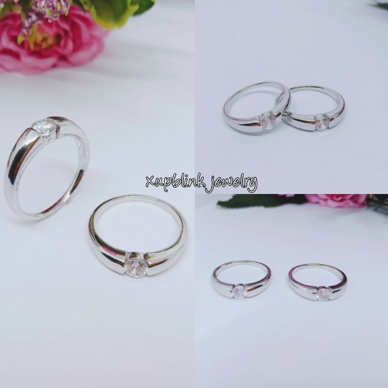 CINCIN KAWIN TITANIUM SILVER  WANITA SUPER MEWAH ANTI KARAT