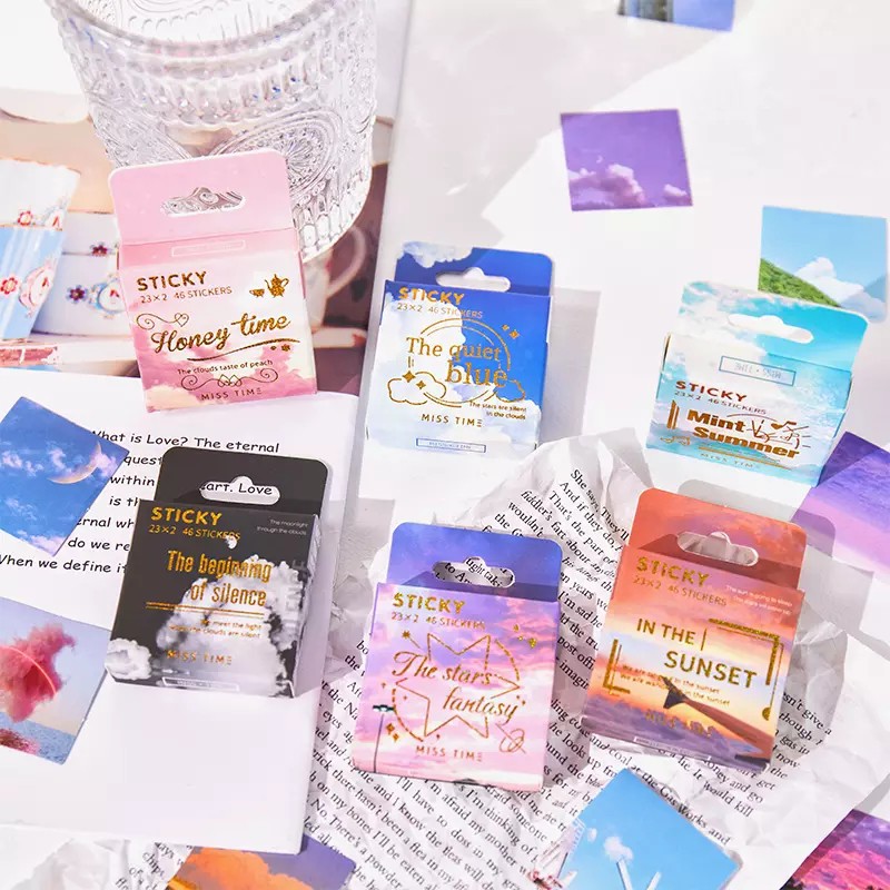 

46pcs Stiker Aesthetic Pemandangan Langit Dekorasi DIY