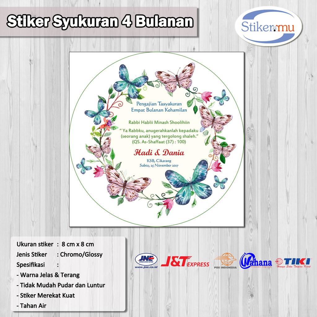 Stiker Label Syukuran 4 Bulanan Shopee Indonesia