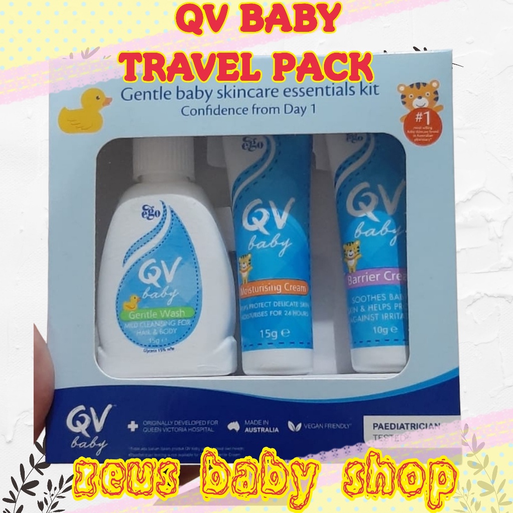 QV Baby Trial Kit 2 Special - travel pack - qv baby gentle wash - qv baby barrier cream - qv baby moisturizing lotion isi 15gr