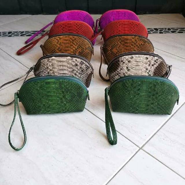 Ready Dompet oval plong kulit asli