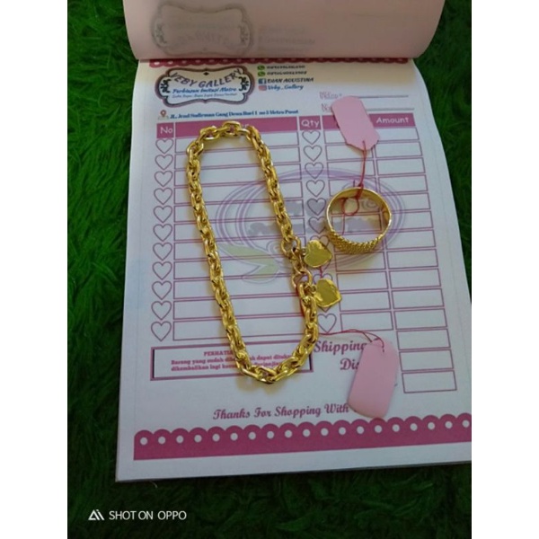 set gelang nori 35 gr cincin lilit sepuhan ems24k