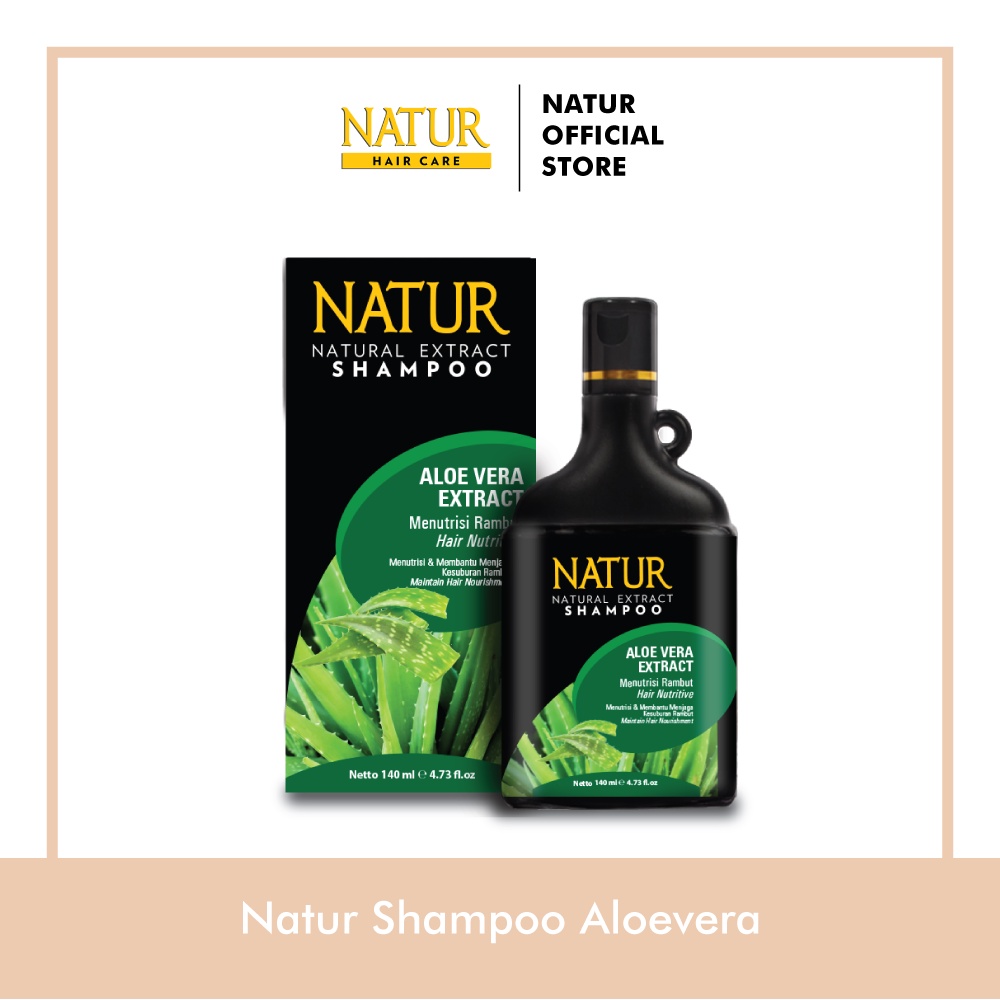 NATUR Hair Shampoo Aloe Vera 270 Ml  - Sampo untuk Melebatkan Rambut