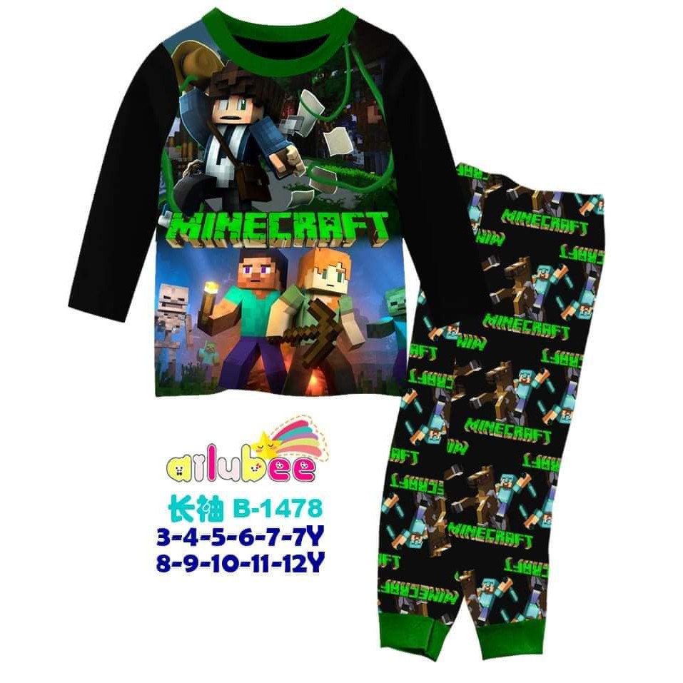 3Y - MINECRAFT BAJU TIDUR ANAK COWOK AILUBEE B1478