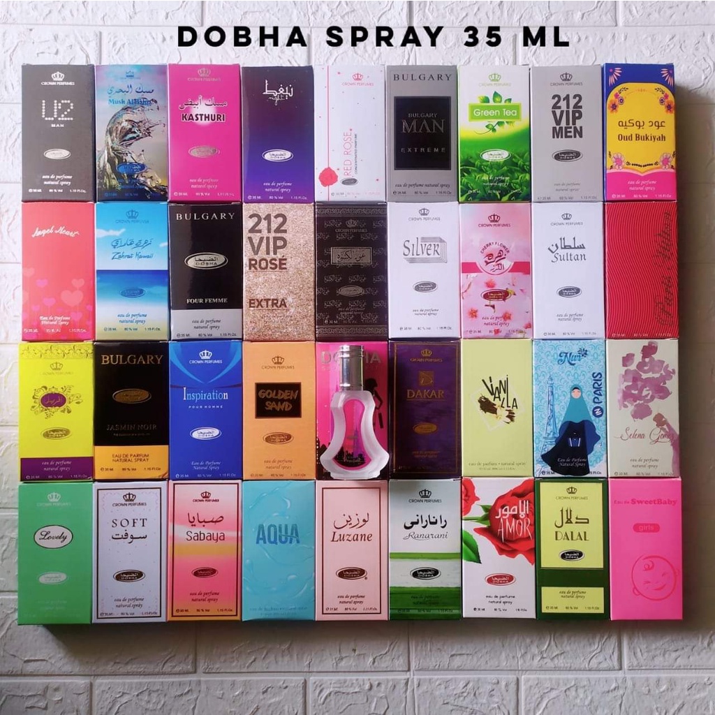 Parfum Dobha Spray 35ml Varian Aroma EDP Eau De Parfume Unisex BPOM &amp; Halal MUI