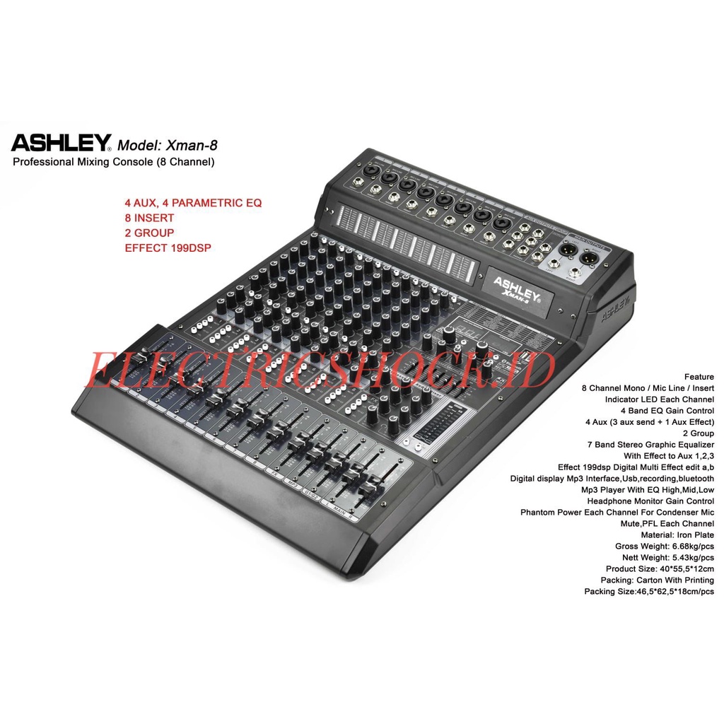 MIXER ASHLEY 8 CHANNEL XMAN 8 / ASHLEY XMAN8 ORIGINAL