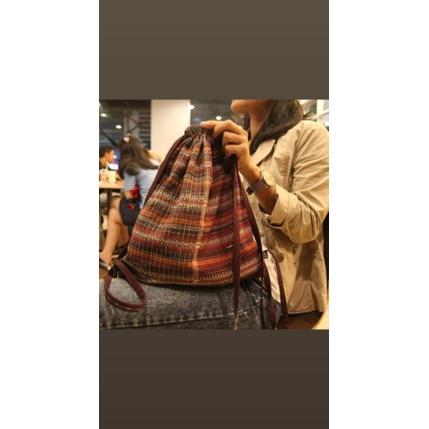 Tas Serut/Tas Punggung Asli dari Ulos Ragi Hotang