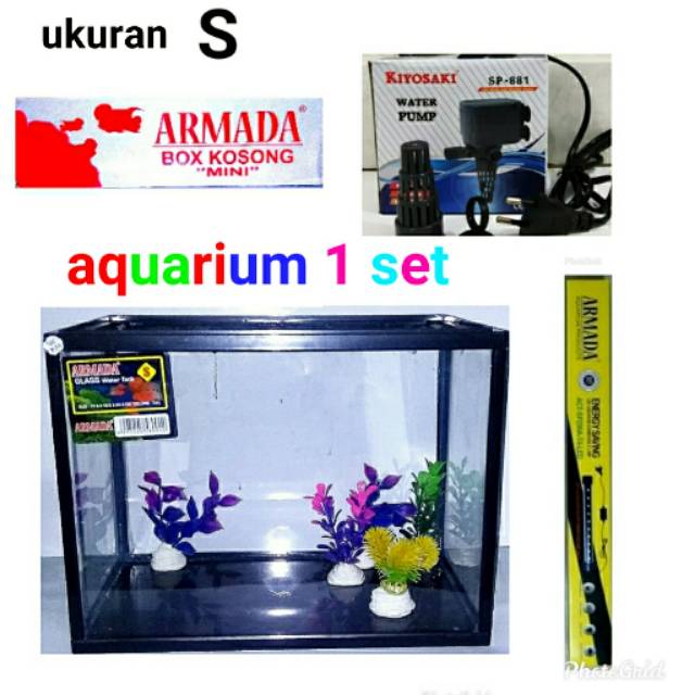 Aquarium fiber akrilik 1 set ukuran S