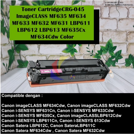 Cartridge Compatible Printer Canon Color CRG 045 CRG045 LBP611 MF631 MF635Cx