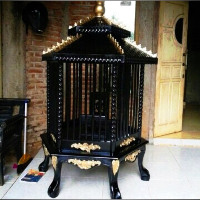 Sangkar Burung Kandang Ayam Bekisar Kurungan Burung Hiasan Taman Teras Depan Bahan Kayu Jati