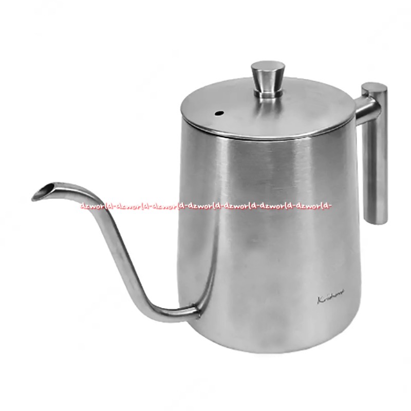 Krishome Coffee Drip Pot 900ml Kettle Gooseneck Kris Home Teko Cerek Alat Seduh Kopi Teh Ujung Runcing Lancip 900 ml Go Seneck Goo Senek Stainless Stell Ketel Corong Bebek