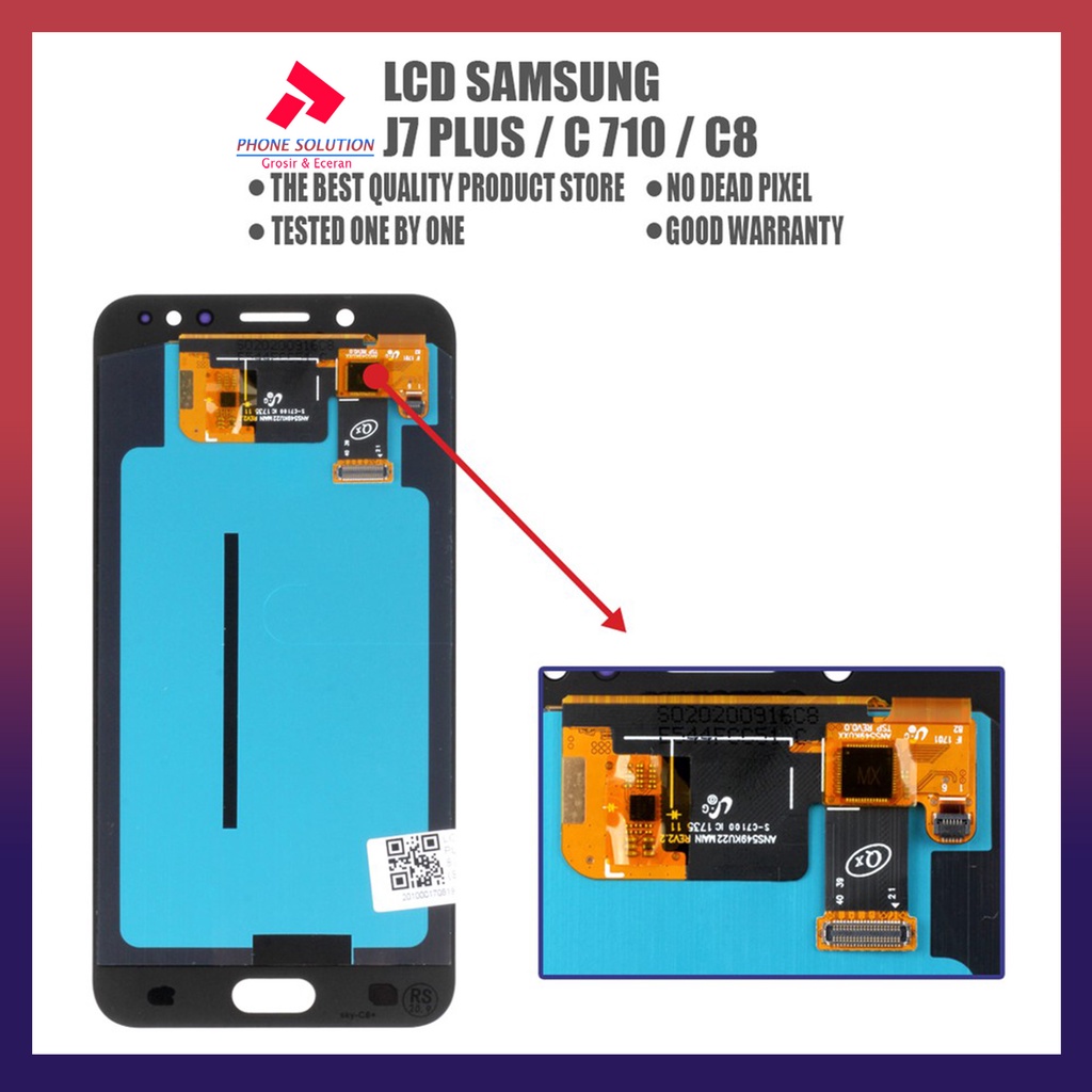 LCD Samsung J7 Plus / LCD Samsung C710 Universal Fullset Touchscreen // Supplier LCD Samsung - Garansi 1 Bulan