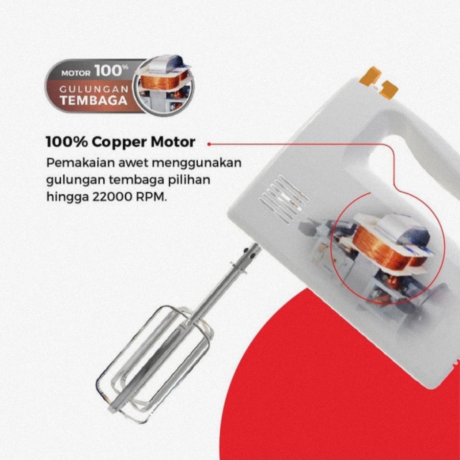 MASPION Hand Mixer / Mixer Tangan MT 1150 - Garansi Resmi 1 Tahun