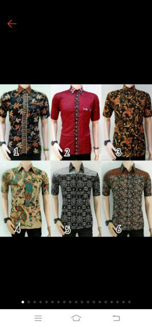 Kemeja Batik Lengan Pendek Arjuna Memanah Mozaik Abu Merak Toska Sogan Kenongo Nayshi Batik Hrb026