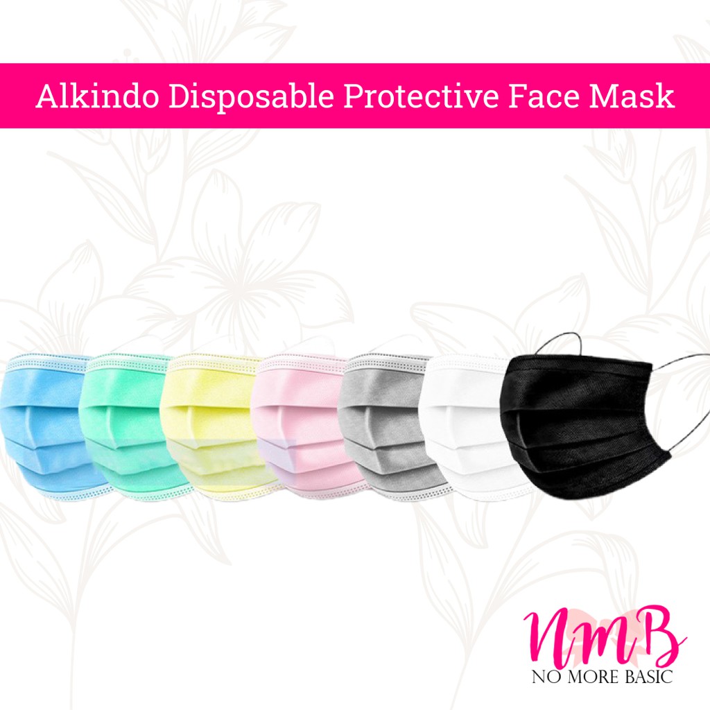 Alkindo Disposable Protective Non Medical Face Mask 3ply Isi 50 pcs Anti Virus Masker