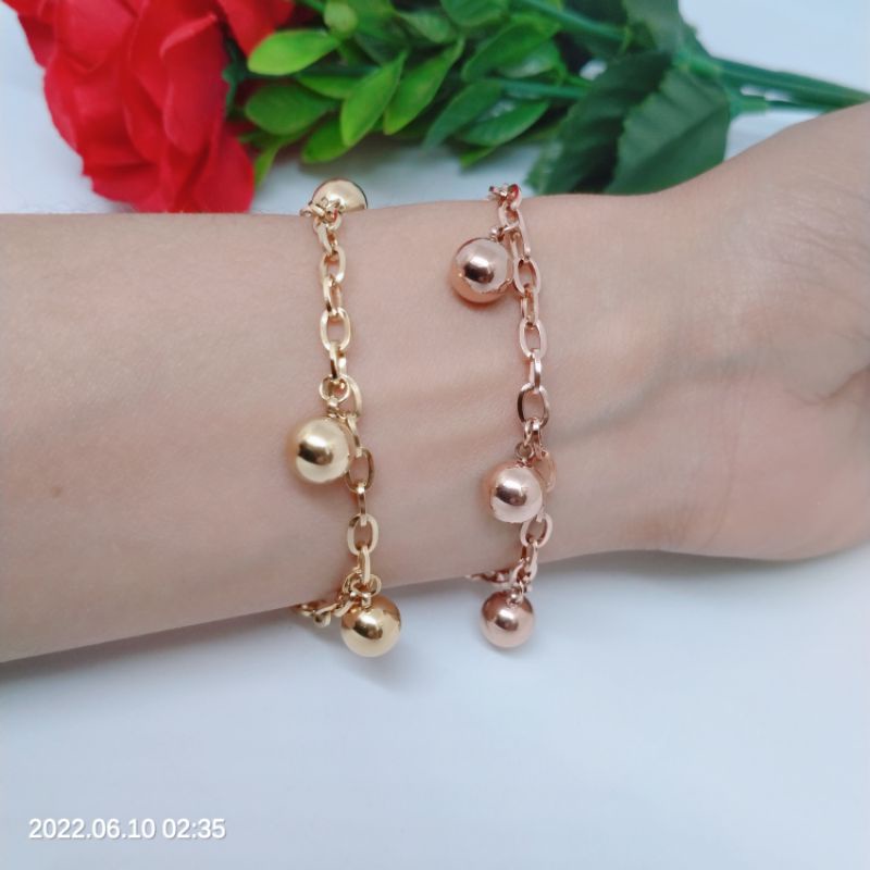 Gelang Titanium Premium gold,rose gold perhiasan Titanium Xuping Rodium perhiasan lapis emas 18,24 karat