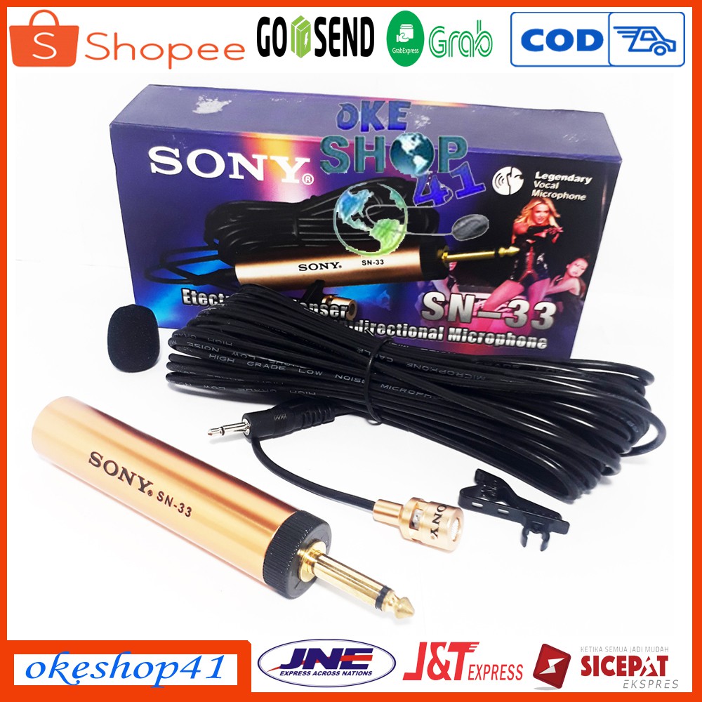 Sony Microphone Clip On SN-33 Kabel Panjang Mic Jepit Imam