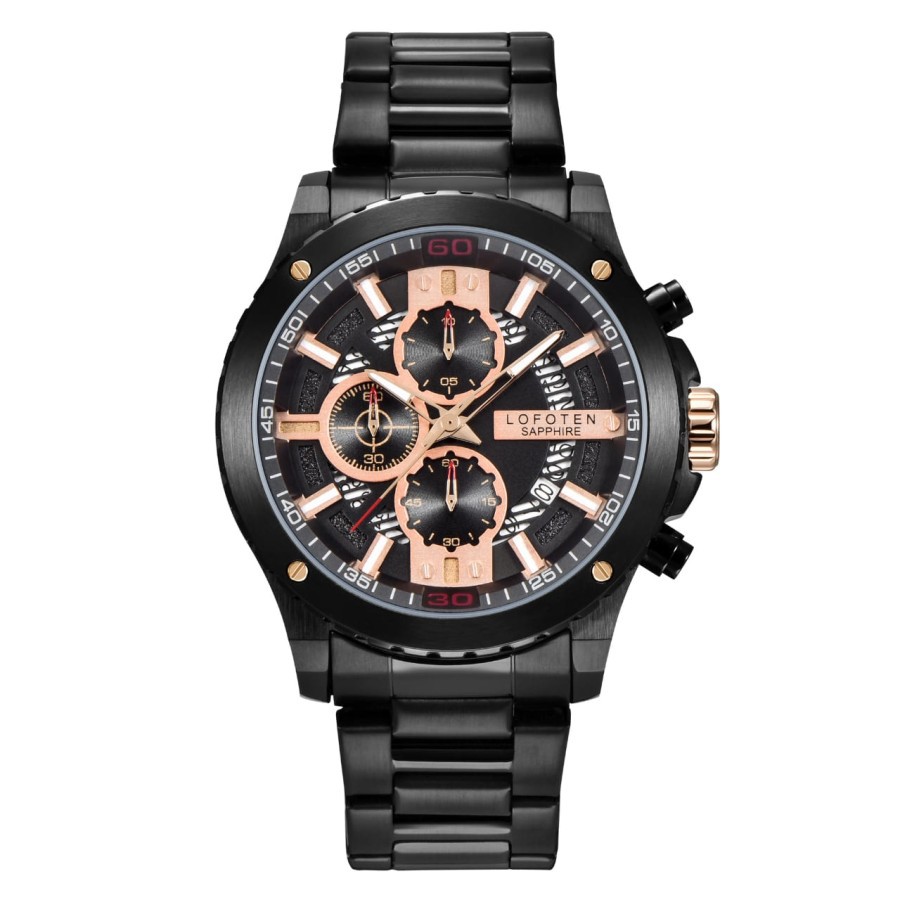 Jam tangan pria chronograph analog lofoten 6506 stainless steel garansi resmi 1 tahun