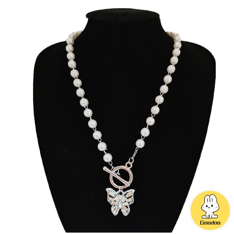 Kalung Choker Kupu-kupu Mutiara Yang Cocok Jewelry Untuk Semua Temperamen Peri Aksesoris Wanita-Doo