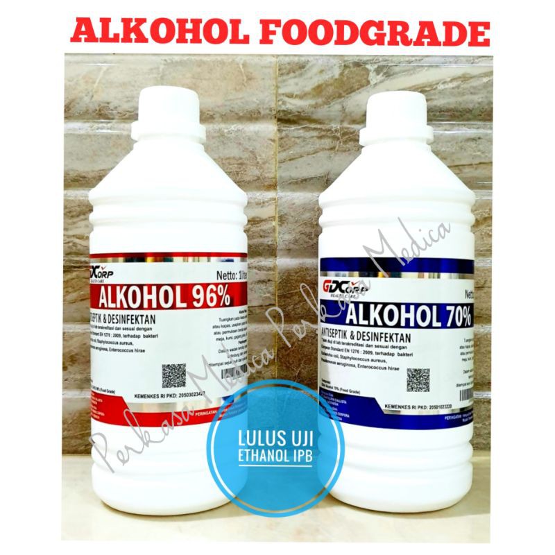 Alkohol Food Grade 70% &amp; 96% GDCorp Health Care Original Izin Kemenkes RI, certificate IPB