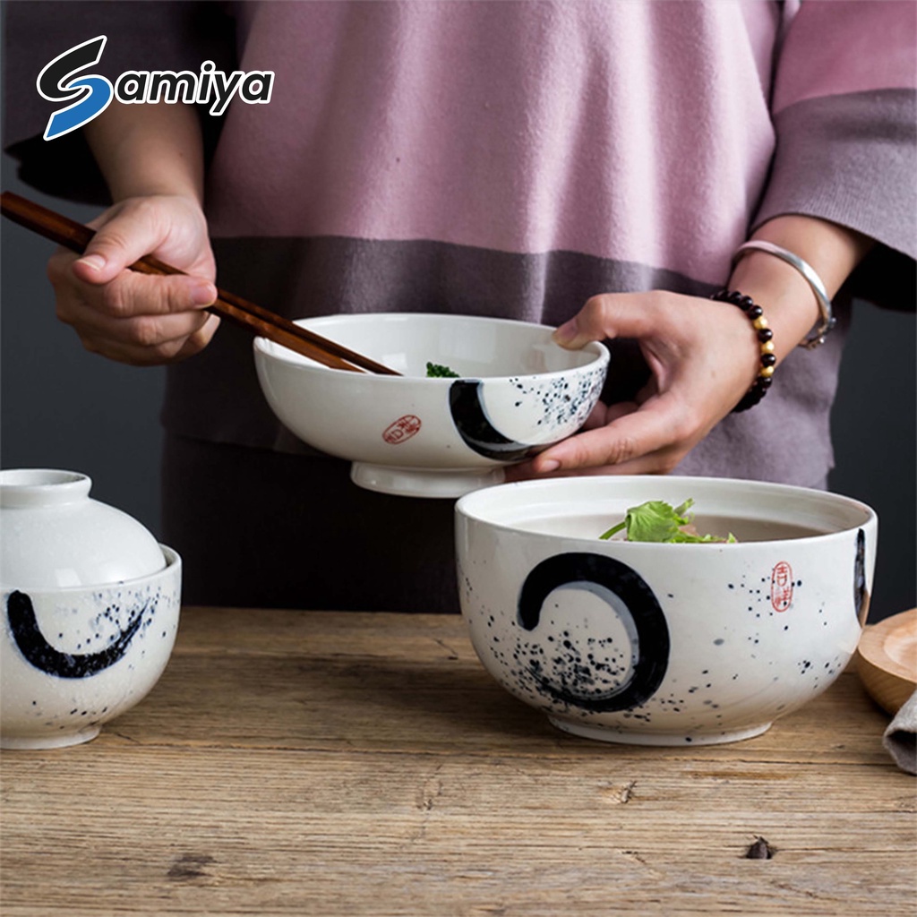 japanese style ceramic stew pot soup rice bowl H / mangkok makan keramik lauk soup nasi set 2in1