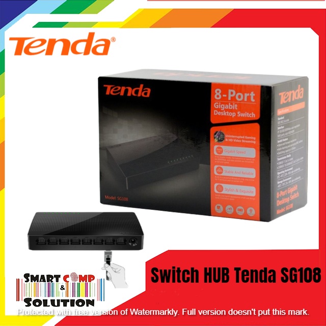 Desktop Switch HUB Ethernet 8 Port Tenda SG108 / SG-108 Gigabit