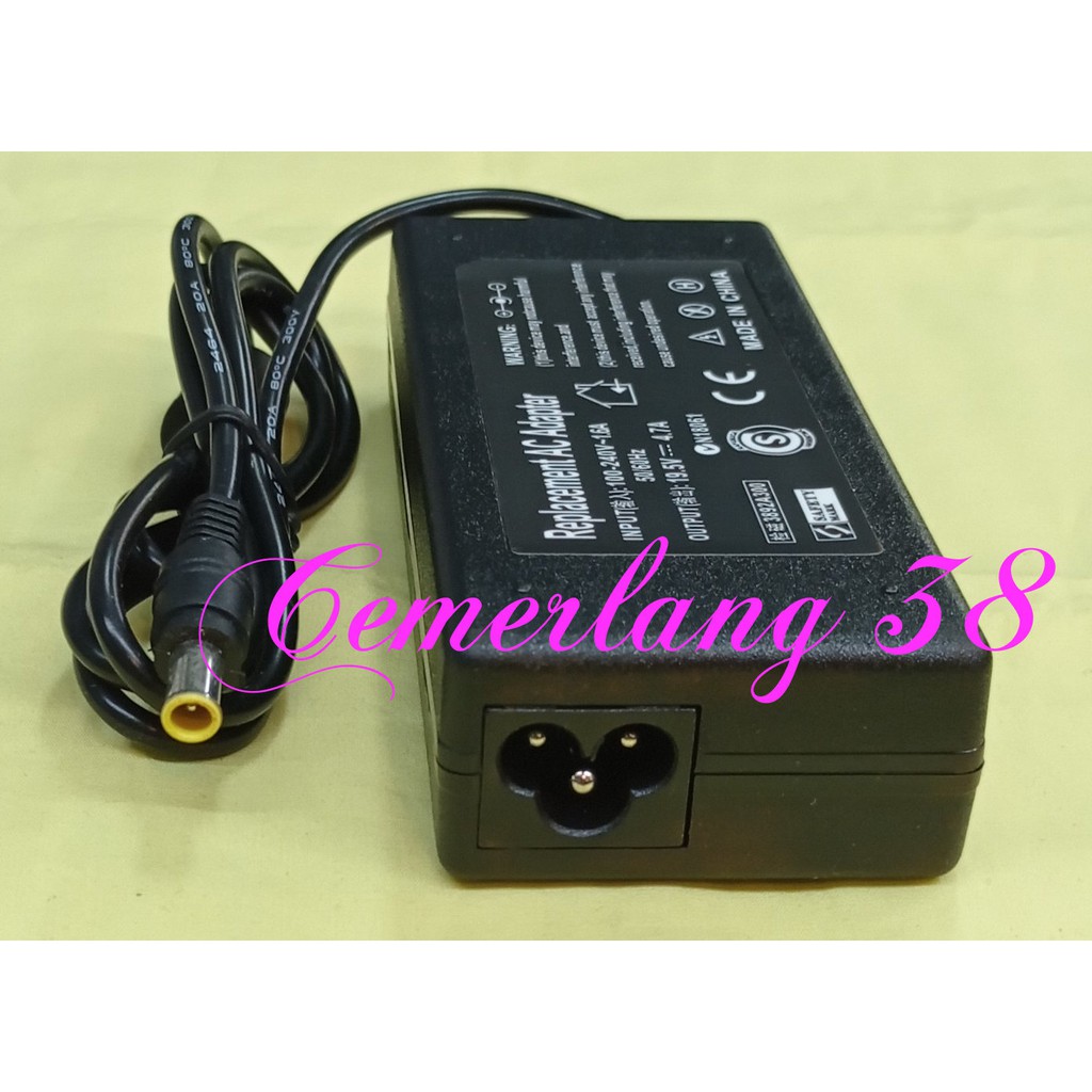 Adaptor Charger laptop 19.5 V 4.74 A + kabel power jarum switching