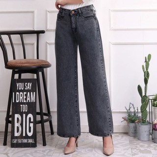  KULOT  SNOW BLACK KEKINIAN  HW JEANS  CELANA HIGHWAIST 