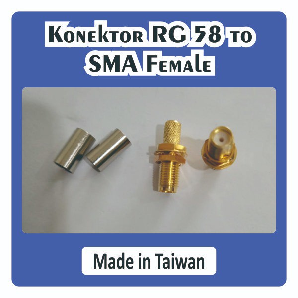 Konektor RG58 To SMA Female, Conector Sambungan Kabel RG 58 ke HT Baofeng, Ht UV5R,UV82,888S,A58S