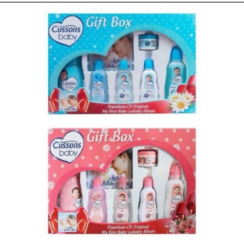 cussons baby gift box biru dan pink kado bayi hampers baby