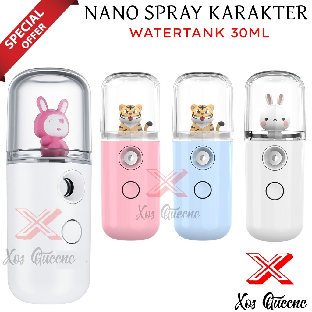 [XOQ] MINI NANO MIST SPRAYER KARAKTER / NANO SPRAY 30ML USB / NANO SPRAY PORTABLE KARAKTER LUCU / NANO SPRAY BONEKA